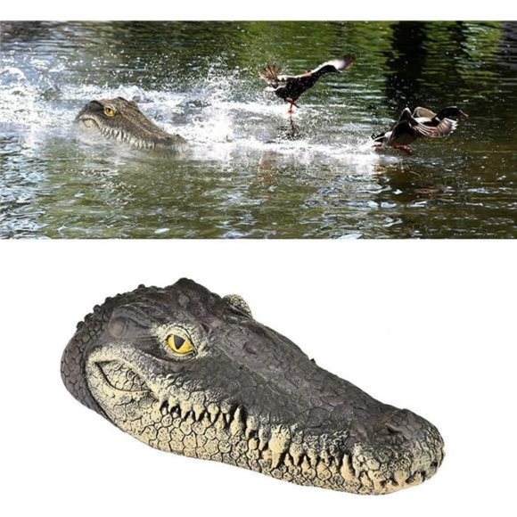Pond Floating Alligator Head Decoy,Outdoor Pools Float Fake Gator Head Deterrent - Picture 1 of 6